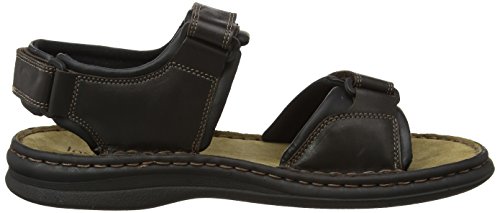 Josef Seibel Rafe, Sandalias de Punta Descubierta Hombre, Marrón (Moro/Black), 45 EU (10 UK)