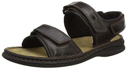 Josef Seibel Rafe, Sandalias de Punta Descubierta Hombre, Marrón (Moro/Black), 45 EU (10 UK)