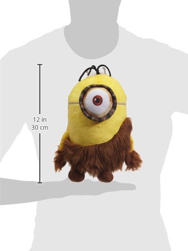 Joy Toy Alegría Juguete 91640 - Minions Caveman Velboa Felpa, 2 Personajes Diferentes, 28 cm