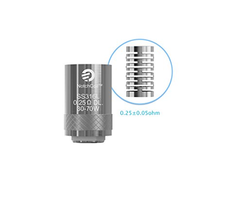 Joyetech 0.25 ohm NotchCoil DL cabezas del Atomizador (5 piezas) - sin nicotina, sin tabaco