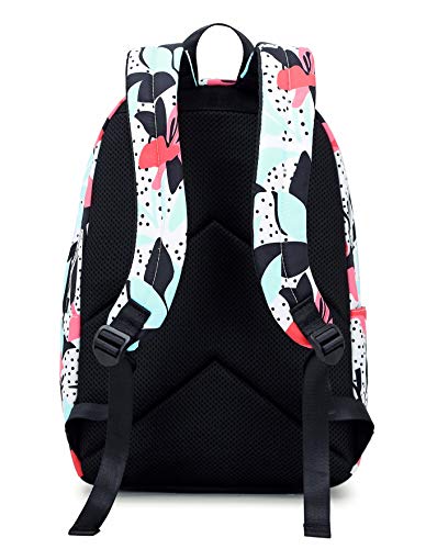 Joymoze Mochila Escolar Moderna Resistente al Agua para niña Bolsa para portátil de 15,6 Pulgadas Flor de la Vendimia