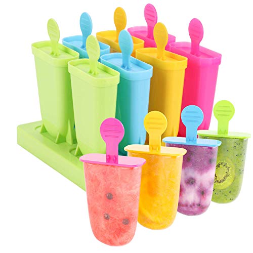 Joyoldelf 8 paquetes de moldes para paletas de helado, reutilizables, de grado alimenticio, sin BPA, molde para helado para niños