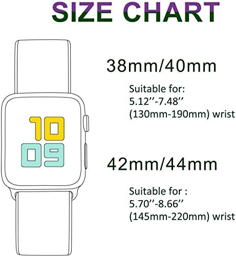 JUCC 3 Pack Correas Compatible con Apple Watch 44mm 42mm 38mm 40mm,Pulseras de Repuesto de Nylon Correa para iWatch Series 5 4 3 2 1,Mujer y Hombre (42mm/44mm,Rosa Sand/Verde océano/Vistoso)