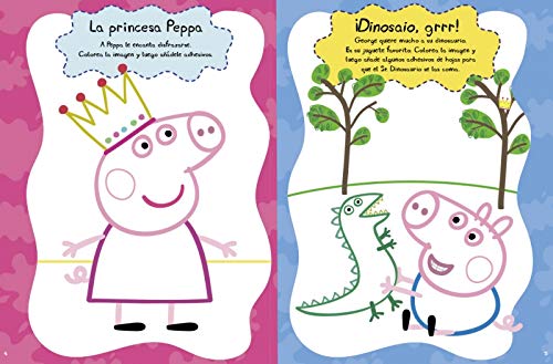 Juega y colorea con Peppa y George (Peppa Pig. Actividades): (Incluye adhesivos)