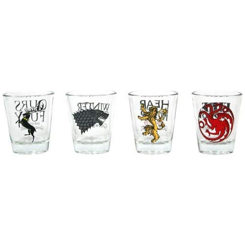 Juego de Tronos - Set de 4 Vasos chupito (SD Toys SDTHBO02075) Game of Thrones Set 4 Vasos Chupito, 22.5 x 6.5 x 6.5 cm, 4 Unidades