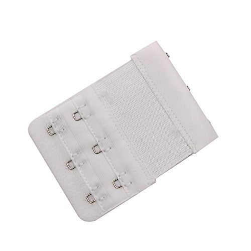 JUNGEN 3pcs Sujetador Alarga la Hebilla de Vuelta con Correa Elástica Ropa Interior Señora Bra Hebilla de Extensión Flexible Suave Cómodo (Dos Filas de Tres Hebillas)