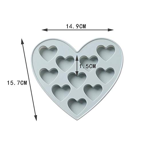 JUNGEN Molde de Silicona de corazón Bandeja de Hielo Molde de Chocolate Molde de pastelería de Bricolaje Molde de Cocina para Hornear (Rosa)