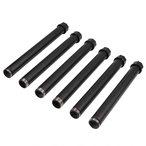 Justech 6PCs Tuberias de Estanteria para Tablero Flotante Tubos Soportes de Estilo Industrial Retro Tubos Decorativos de Hierro Redondo Soporte de Metal Estantería Invisible para Pared