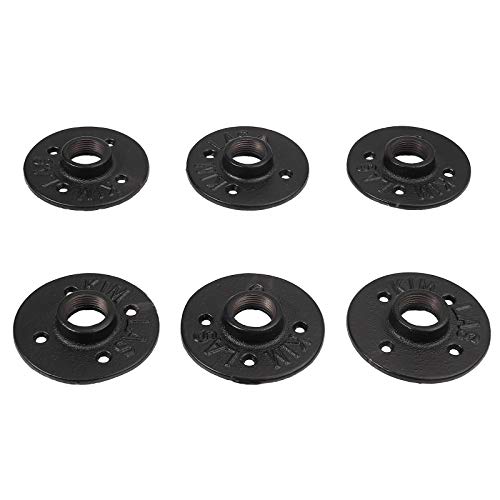 Justech 6PCs Tuberias de Estanteria para Tablero Flotante Tubos Soportes de Estilo Industrial Retro Tubos Decorativos de Hierro Redondo Soporte de Metal Estantería Invisible para Pared