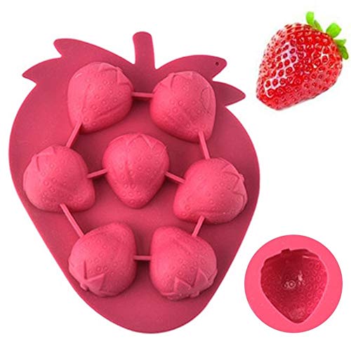 JYSLI Confort Herramienta for Hornear 1pc Rosa Fresa silicón de la Forma del Molde Creativo Pasta de azúcar del Molde DIY del Chocolate Jalea Cocina Decoración Caracteristicas (Color : Red)