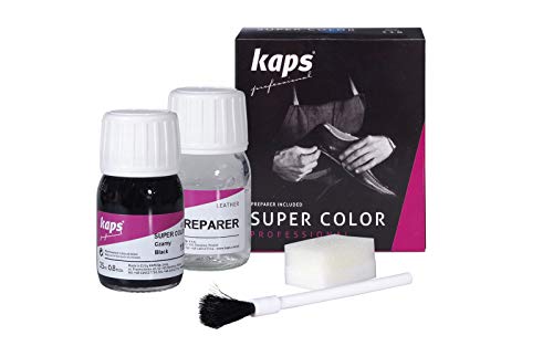Kaps Tinte con Imprimación para Zapatos y Bolsos Textiles Y de Cuero Natural Y Sintético, Super Color And Preparer, 70 Colores (114 - gris claro)