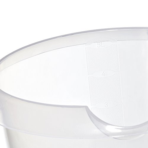 Keeeper Cubo con escala de medida integrada y asa ergonómica, 5 l, Mika, Transparente