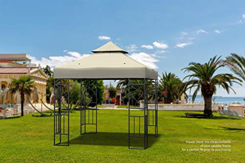 Kenley Techo de Reemplazo para Carpa Estructura Gazebo Pabellón de Jardín - 3x3m - Beige