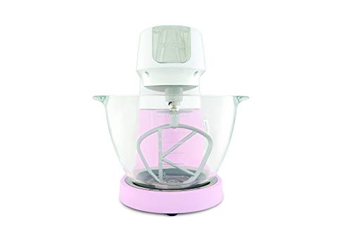 Kenwood Chef Sense KVC5100P - Robot de cocina de 4,6 litros, cuenco de cristal Easy Lift & Interlock, 1200 W, incluye juego de 3 piezas y libro de recetas, color rosa