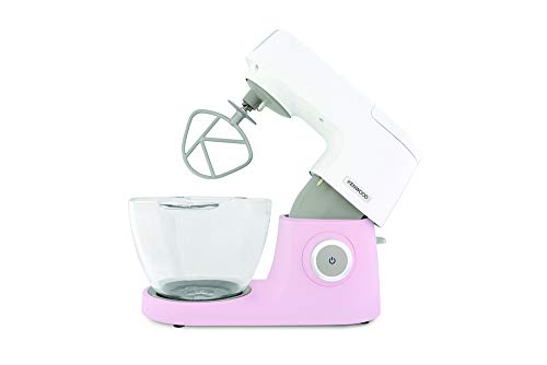 Kenwood Chef Sense KVC5100P - Robot de cocina de 4,6 litros, cuenco de cristal Easy Lift & Interlock, 1200 W, incluye juego de 3 piezas y libro de recetas, color rosa