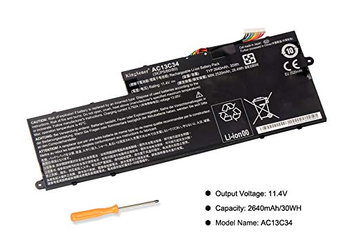 KingSener AC13C34 2640 mAh batería para ordenador portátil ACER Aspire V5 – 122P E3 – 111 E3 – 112 serie KT. 00303.005 31 CP5/60/80 incluye 2 años de garantía