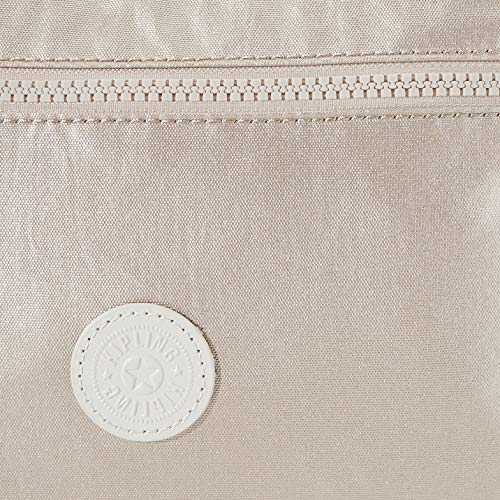 Kipling Gabbie, Bolso bandolera para Mujer, Plateado (Metallic Glow), 35.5 x 30 x 18.5 cm