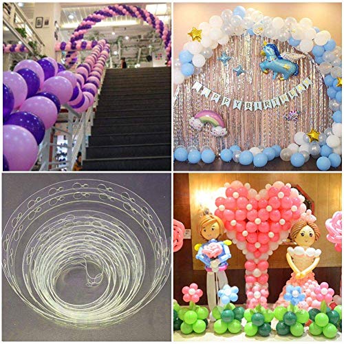 Kit de Cinta de Tira Decorativa, 5 Rollos Tiras de Cinta de Globo con 5 Rollos Pegamento de Punto de Pegamento de Globo,para Globo Arch Garland Suministros de Fiesta Decoraciones (10pcs)