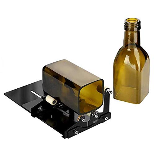 Kit de Cortador de Botellas de Vidrio, Kit de Herramientas de Corte Máquina de Corte de Botellas cuadradas y Redondas para Cortar Botellas Redondas, cuadradas, ovales y frascos de albañil