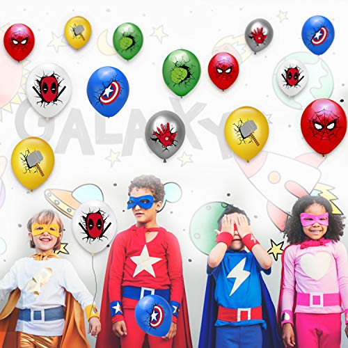 Kit de decoraciones de cumpleaños de superhéroes, globos de látex de superhéroes, pancarta de fiesta de superhéroes, suministros de fiesta temáticos de superhéroes para los fanáticos de los cómics de