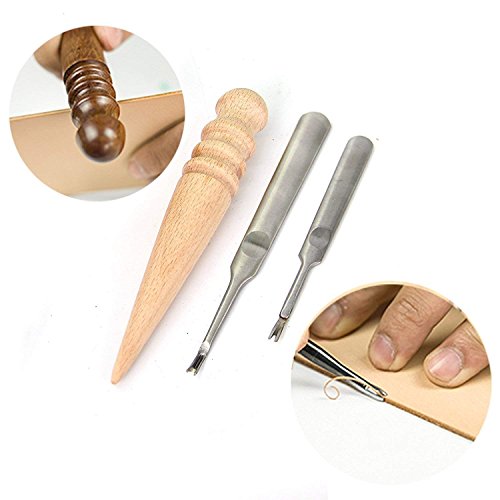 Kit de herramientas de artesanía de cuero Dechengbao 18 piezas, herramienta de bricolaje de artesanía de cuero para coser a mano, estampar y hacer sillines