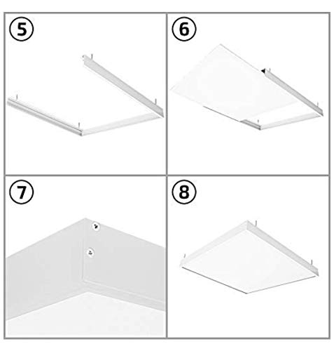 Kit de Panel LED 60x60 cm 40W Blanco frio (6500K) Y el Soporte para instalación en superficie. Todo completo para instalar en superficie.