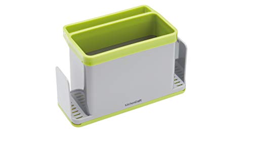 KitchenCraft 4 en 1 - Fregadero de cocina (plástico, gris/verde, 19,5 x 9,5 x 12 cm)