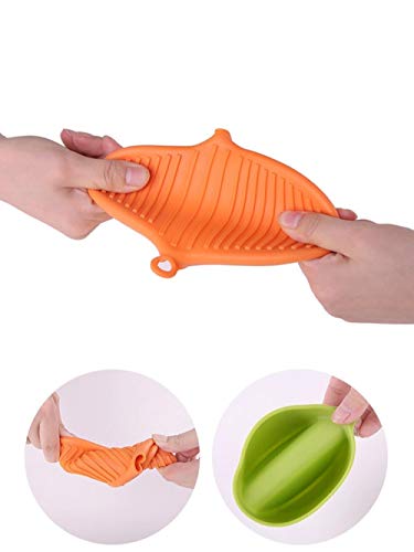 KitchenMe Clip de Mano Resistente a Altas temperaturas, Horno de microondas para Hornear Guantes Gruesos con Aislamiento de Silicona, Artefacto Anti-escaldado para Platos Un par-Escarlata