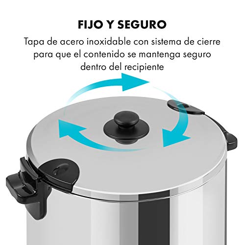 Klarstein KonfiStar 60 olla para confituras - caldera de cocción, Termo para bebidas, 60 litros, 30-110 °C, Programable 20-120 min, Conserva la temperatura, Sabor genuino, Acero inoxidable