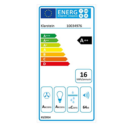 Klarstein Limelight – Extractor de humos, 60 cm, extractor de pared, eficiencia energética de clase A++, extracción, 600 m³/h, 3 niveles de velocidad, iluminación LED, plateado