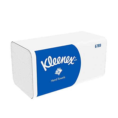 Kleenex 06789100 6789 Toallas de Papel Plegado, 15 Paquetes de 186 Hojas de Papel, 2 Capas, Tecnología Absorbente Airflex, Color: Blanco