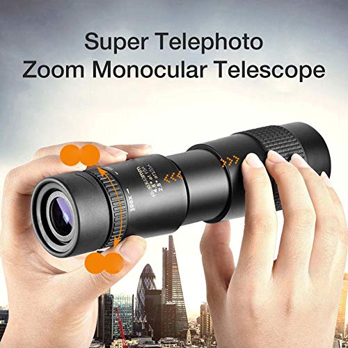 knowledgi Telescopio Monocular, Telescopio Monocular De Alta Definición, 4K 10-300X40 Mm Super Teleobjetivo Zoom Telescopio Monocular para Viajes En La Playa, con Trípode Y Clip