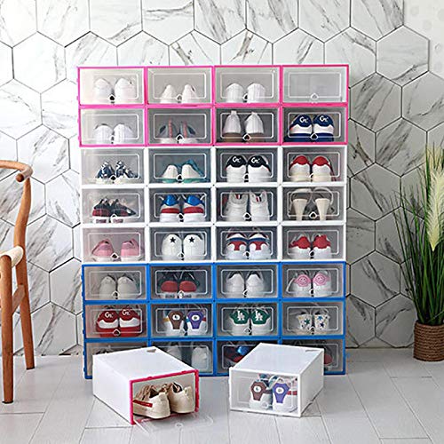 known Cajas de Almacenamiento de Zapatos-6 tamaños Diferentes-Cajas de Almacenamiento de plástico Transparente para Cajas de Almacenamiento de Armario o Cama 31.5X21.5X12.5cm Blanco