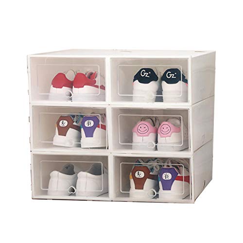 known Cajas de Almacenamiento de Zapatos-6 tamaños Diferentes-Cajas de Almacenamiento de plástico Transparente para Cajas de Almacenamiento de Armario o Cama 31.5X21.5X12.5cm Blanco