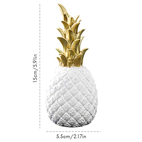 Koowaa Adornos Creativos de Piña Ananas Figura Decoración Artificial Decoración Nórdica Forma de Fruta Dorada Pineapple Decoración de Resina Negro Blanco Hogar Dormitorio Escritorio Deco. S