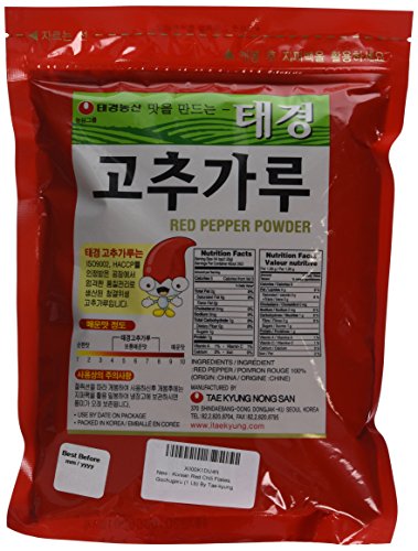 Korean Red Chili Pepper Flakes Powder Gochugaru (1 Lb) By Tae-kyung