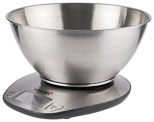 Korona 75880 Mesa Alrededor Báscula electrónica de cocina Acero inoxidable - Báscula de cocina (Báscula electrónica de cocina, 5 kg, 1 g, Acero inoxidable, Mesa, Alrededor)