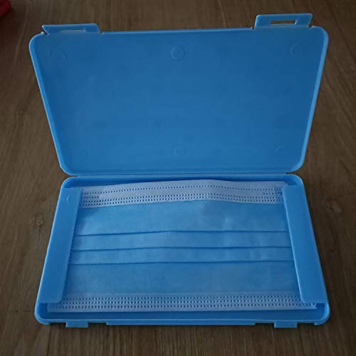 Kovake 2-uds Bolsa portátil de Organizador de Cubierta Facial máscara, Caja de Almacenamiento de máscaras, Funda Organizador de Almacenamiento de mascarillas (Rojo + Azul)