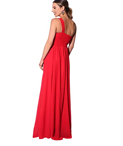 KRISP Vestido Mujer Fiesta Largo Talla Grande Hombro Descubierto Invitada Boda Dama, Rojo (4814), 42 EU (14 UK), 4814-RED-14