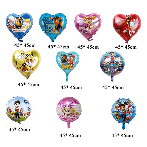 KRUCE 15 PC Paw Dog Patrol Birthday Party Foil Balloons, Paw Dog Patrol Foil Balloons for Kids Gift Fiesta de cumpleaños Suministros Decoración