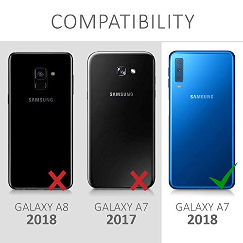 kwmobile Funda Compatible con Samsung Galaxy A7 (2018) - Carcasa móvil de Silicona - Protector Trasero en Oro Rosa Metalizado