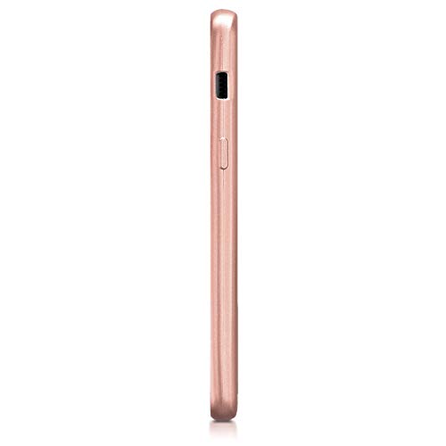 kwmobile Funda Compatible con Samsung Galaxy A8 (2018) - Carcasa móvil de Silicona - Protector Trasero en Oro Rosa Metalizado