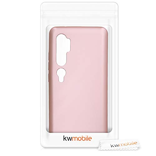 kwmobile Funda Compatible con Xiaomi Mi Note 10 / Note 10 Pro - Carcasa móvil de Silicona - Protector Trasero en Oro Rosa Metalizado