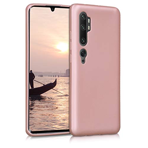 kwmobile Funda Compatible con Xiaomi Mi Note 10 / Note 10 Pro - Carcasa móvil de Silicona - Protector Trasero en Oro Rosa Metalizado