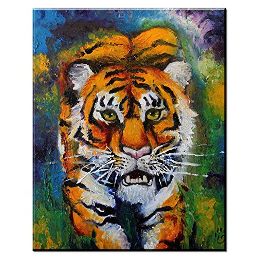 KWzEQ Cuadro En Lienzo Imagen de Arte de Pared de Tigre Colorido decoración del hogar para Carteles de Sala de Estar,30x40cm,Pintura sin Marco