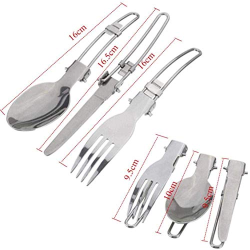 Kyman Conjunto de Aluminio Ligero de cocción Camping, 9 Piezas de Utensilios de Cocina con Tetera, Tetera, Taza, Langosta, pote y batería de Cocina, Platos de Acero Inoxidable Plegado, Naranja