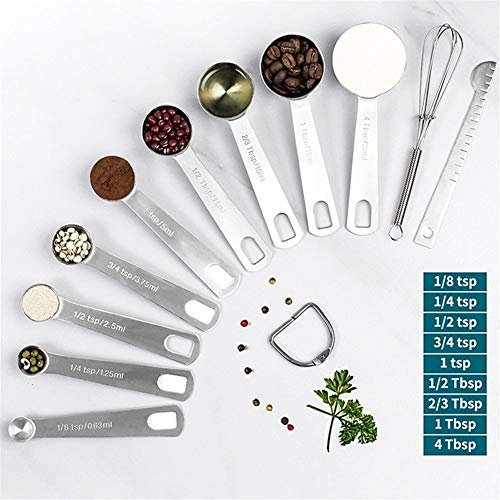 La medición de cucharas Set - Heavy Duty de acero inoxidable Herramientas de medición for cocinar cocina y el hogar for hornear (Color : Set Of 7 B)