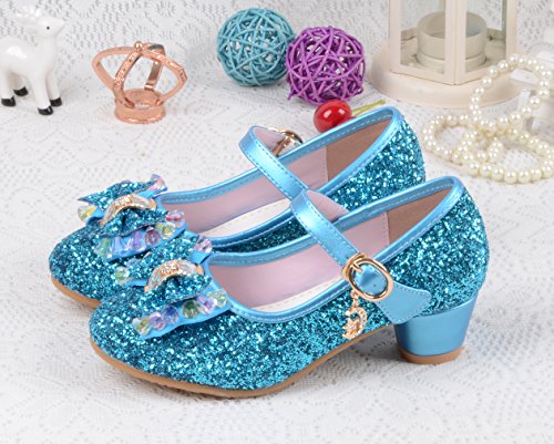 La Vogue Zapatos Zapatilla con Lentejuela Para Niña Princesa Fiesta Azul 26/Longitud Interior 17.5CM