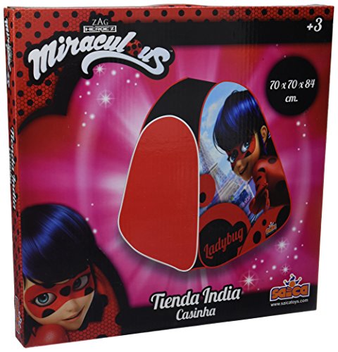 Ladybug- Miraculous Tienda Indio Infantil, Color Rojo/Negro (Saica 5805)