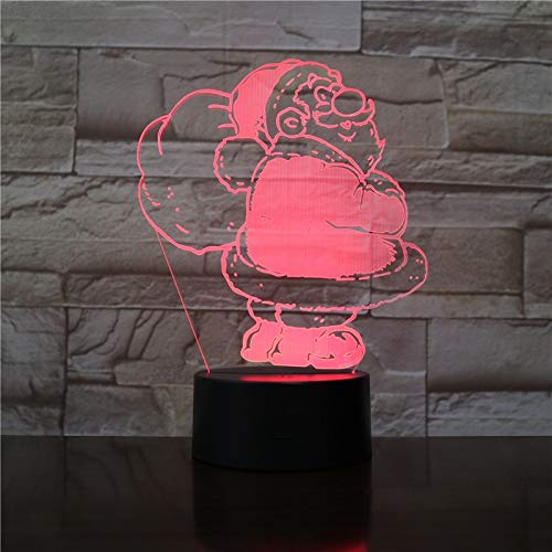 lampara 3D Pared Luces navideñas Que Brillan intensamente Santa 16 Cambios de Color Interruptor táctil y Remoto Navidad